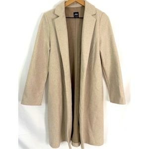 Zara Cream Lapel Coat Size M